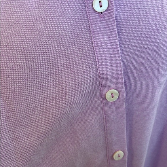 Tuckernuck Pomander Place Lavender Oxford Harris Long Sleeve Mini Shirt Dress, L - Picture 7 of 7